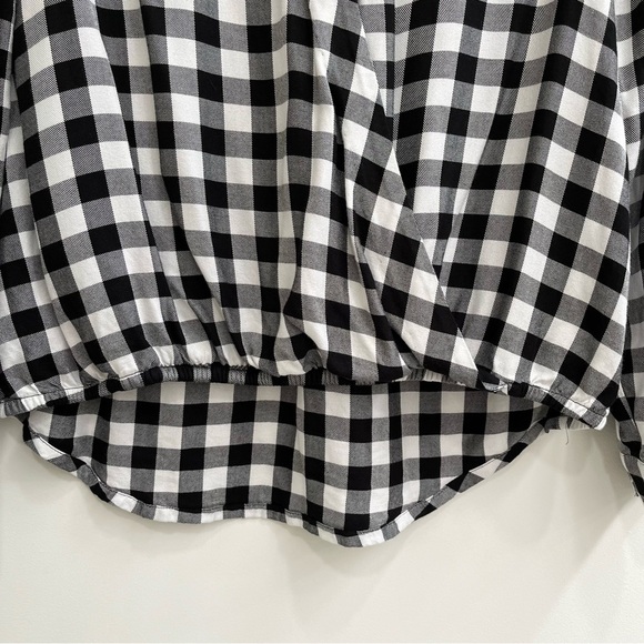 Madewell wrap front shirt in Buffalo check black white size viscose small j8069 - Picture 6 of 14